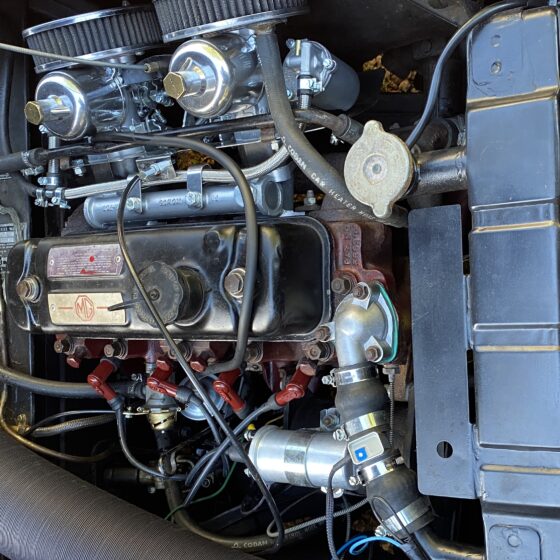 MGA Engine bay - classic car servicing